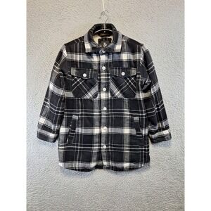 Art Class Shacket Boys S Black White Plaid Lined Flannel Shirt Jacket Cozy